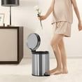thumbnail image 6 of CL.HPAHKL Mini Bathroom Trash Can with Lid, Stainless Steel 1.6 Gallon Garbage Can with Removable Inner Basket, Portable Pedal Trash Bin Waste Basket for Bathroom, Office, Kitchen, 6 of 7