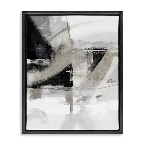 Stupell Industries Industrial Neutral Urban Complex Black Floating Frame Canvas Art, 17 x 21, by Nina Blue