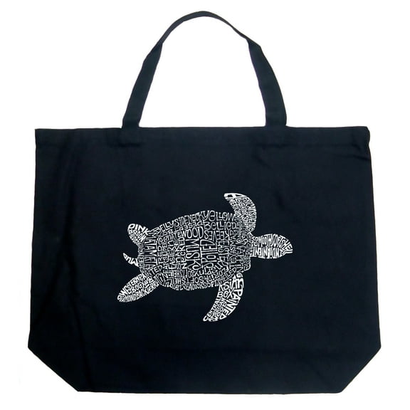 LA Pop Art Large Word Art Tote Bag - Turtle