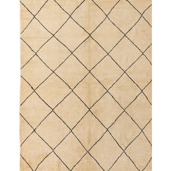 Ahgly Company Indoor Rectangle Abstract Sun Yellow Solid Area Rugs, 5' x 7'