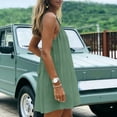 thumbnail image 6 of COMVALUE Open Back Summer Dress for Women Spaghetti Strap Summer Beach Flowing Sundress Swing Solid Color Sundress Light Green XXL, 6 of 7