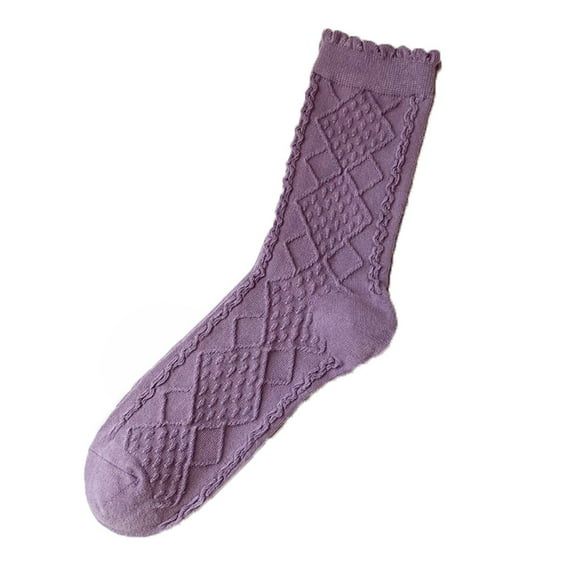 DQRPSEETB Womens Socks Solid Color Socks Colorful Lightweight Cotton Socks Black Socks for Women,No Show Socks Purple