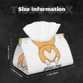 thumbnail image 6 of Lsque Prince Corgi Dog Printed Long Tissue Box Cover Holder, Facial Paper Organizer Dispenser,Triangle with Bottom Belt, PVC Leather Decorative Organizer, 6 of 9