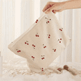 thumbnail image 4 of Hand Painted Cherry Corduroy Drawstring Makeup Bag Lightweight Travel Toiletry Pouch Bohemian Cosmetic Organizer, 4 of 7