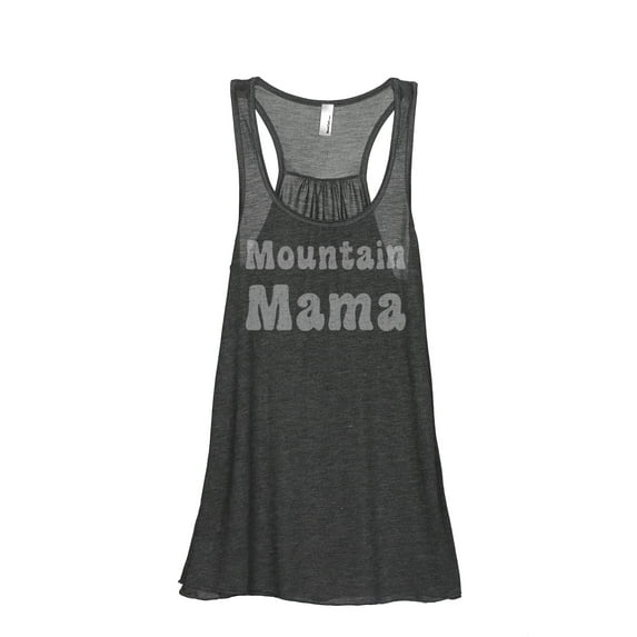 Thread Tank Mountain Mama Women's Fashion Sleeveless Flowy Racerback Tank Top Charcoal Small