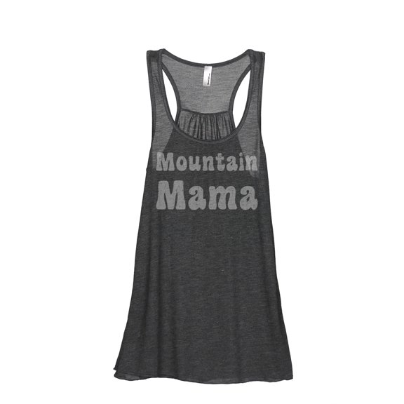 Thread Tank Mountain Mama Women's Fashion Sleeveless Flowy Racerback Tank Top Charcoal Small