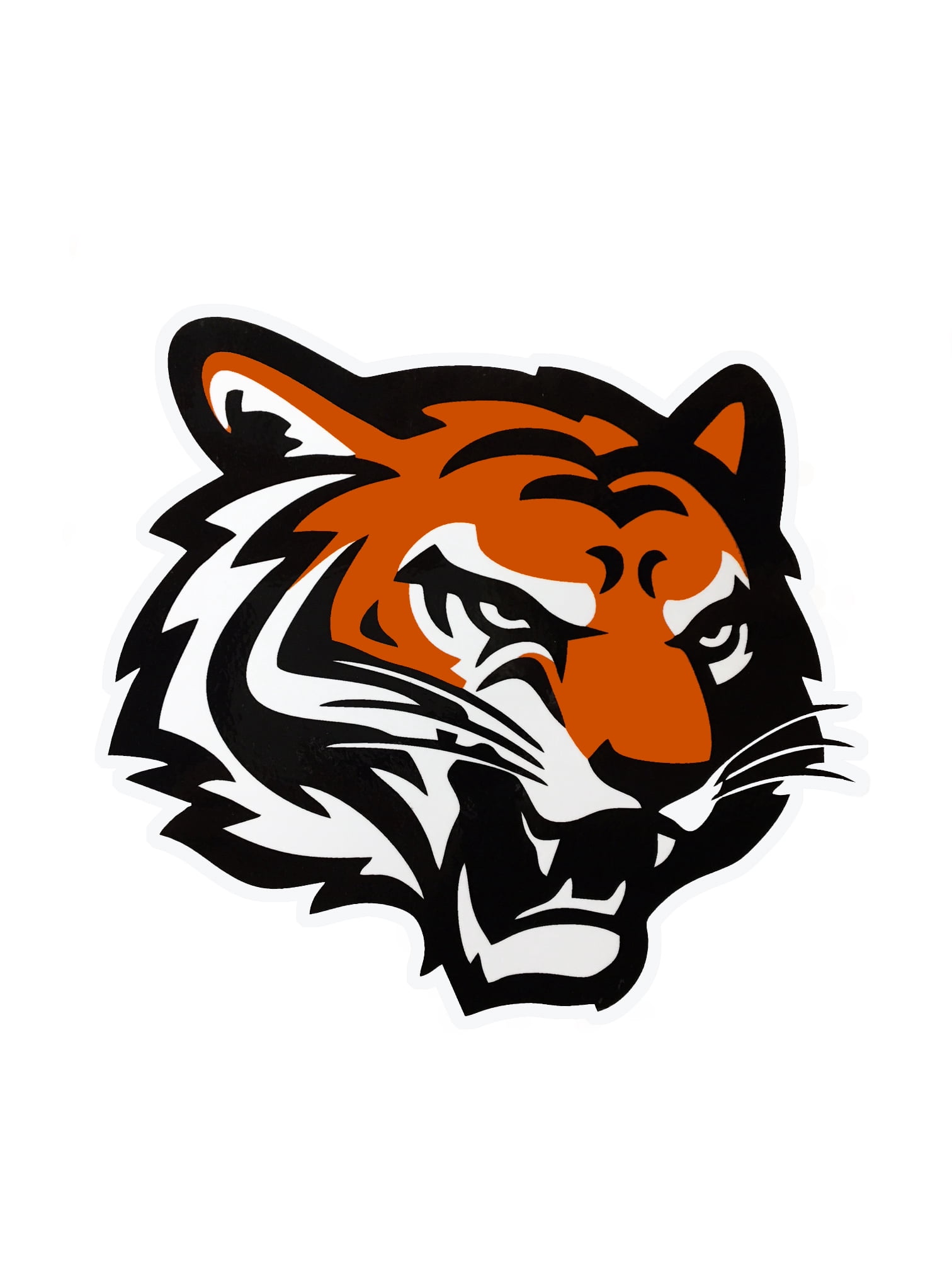 Black Round Molded Wood Toilet Seat Featuring Your Choice of a Football Team Logo Vinyl Decal on the Underside of the Toilet Seat Lid (Bengals Face)