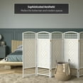 thumbnail image 6 of Red Lantern 4 ft. Short Fiber Weave Folding Screen - White - 6 Panels, 6 of 7