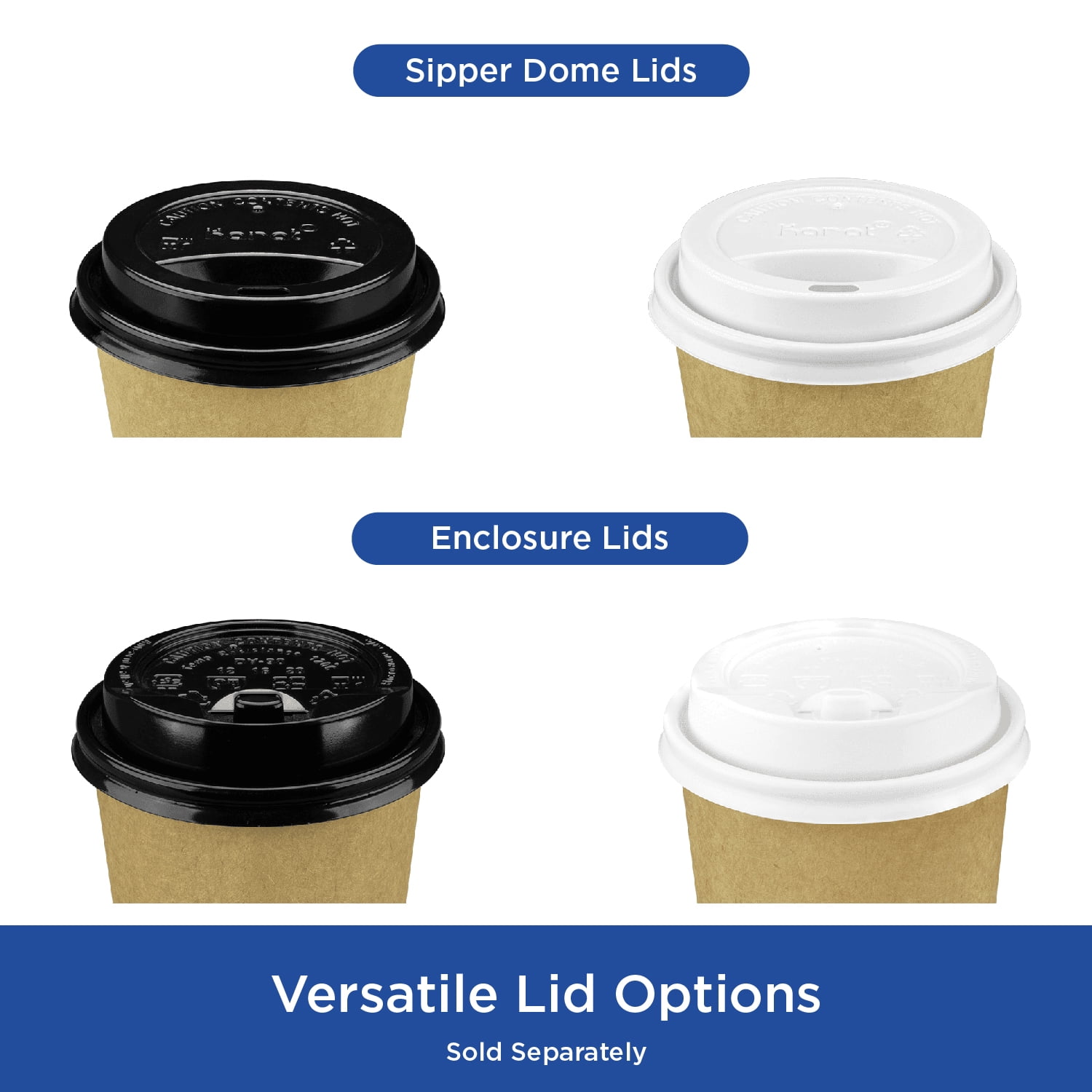 Karat 12oz Paper Hot Cups (90mm), Kraft - 1,000 pcs