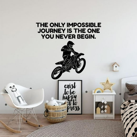 Dirt Bike Always Remember Your Bike Will Never Wake Up One Day Quote Vinyl Wall Sticker Art Decal Sport Boy Kids Room Design Bedroom Bike Extreme Sports Wall Sticker Vinyl Decoration Size (10x8 inch)