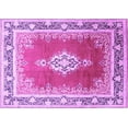 thumbnail image 1 of Ahgly Company Machine Washable Indoor Rectangle Medallion Purple Traditional Area Rugs, 7' x 9', 1 of 4
