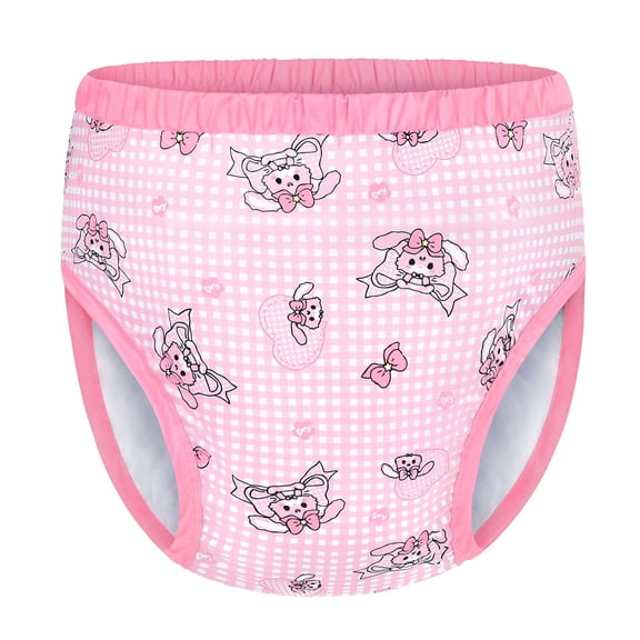 LittleForBig Soft Silky Underwear Comfortable Washable Reusable Waterproof Adult Training Pants - Bunnies & Bows Usagi S