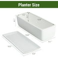thumbnail image 5 of 14 Inch Ceramic Indoor Plant Pot with Drainage Hole, Rectangular Succulent Planter Window Box with Removable Saucer, Unglazed White, 5 of 5