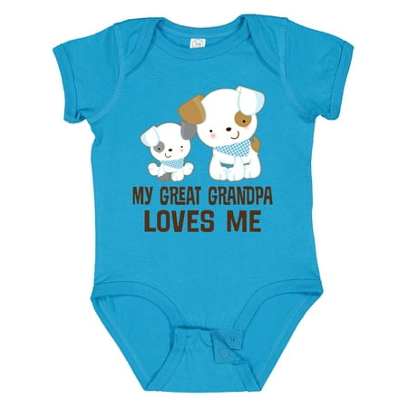 

Inktastic My Great Grandpa Loves Me Boys Grandson Gift Baby Boy Bodysuit