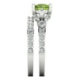 thumbnail image 3 of Clara Pucci 18K White Gold 2.94 Natural Peridot Engraveable Engagement Ring + Wedding Band Set, 3 of 7