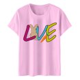 thumbnail image 5 of TSADFHJI Hauts d'Été pour Femmes Coton Femmes Décontracté Simple Couleur Unie Col Rond T-Shirt Manches Courtes Impression Drôle T-Shirt Manches Courtes Haut TTG, 5 of 5