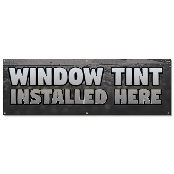 Window Tint | 24" X 72" Banner | Outdoor Vinyl Sign With Grommets | Auto Repair Shop Mechanic Car Truck Services | Made in The USA