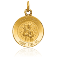 thumbnail image 3 of 14K Solid Yellow Gold Saint Roch Medal Necklace Chain Pendant Charm, 3 of 8