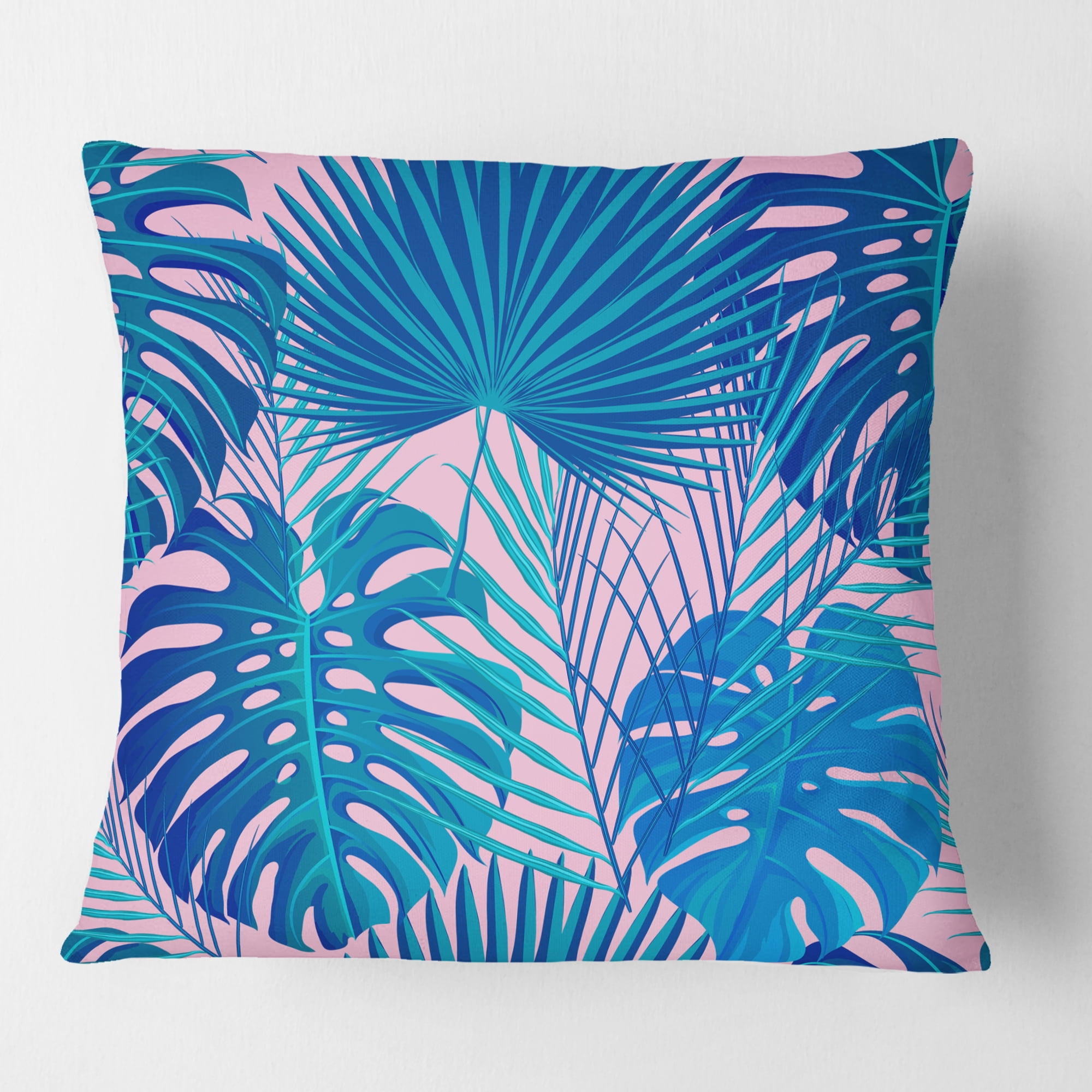 Designart Retro Floral Pattern X' Mid-Century Modern Throw Pillow - 18x18