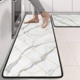 thumbnail image 2 of Kitchen Rugs Sets Of 2,White Marble Gold Line Pattern Anti Fatigue Kitchen Mat Rugs Non Slip Washable,Decorative Kitchen Floor Mats for Kitchen,Sink,Laundry,17"x47"+17"x47", 2 of 5
