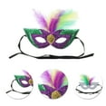 thumbnail image 3 of Unique Bargains 1 Pc Multicolored Feather Sequins Half Face Party Mask for Masquerade Party Purple Sequins Fabric, 3 of 5