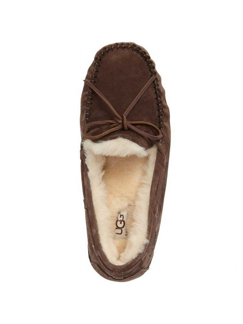 UGG Women's Dakota Suede Moccasin Slipper, Wool Lining, Rubber