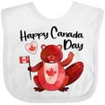 thumbnail image 3 of Inktastic Happy Canada Day Cute Red Beaver with Canadian Flag Boys or Girls Baby Bib, 3 of 4