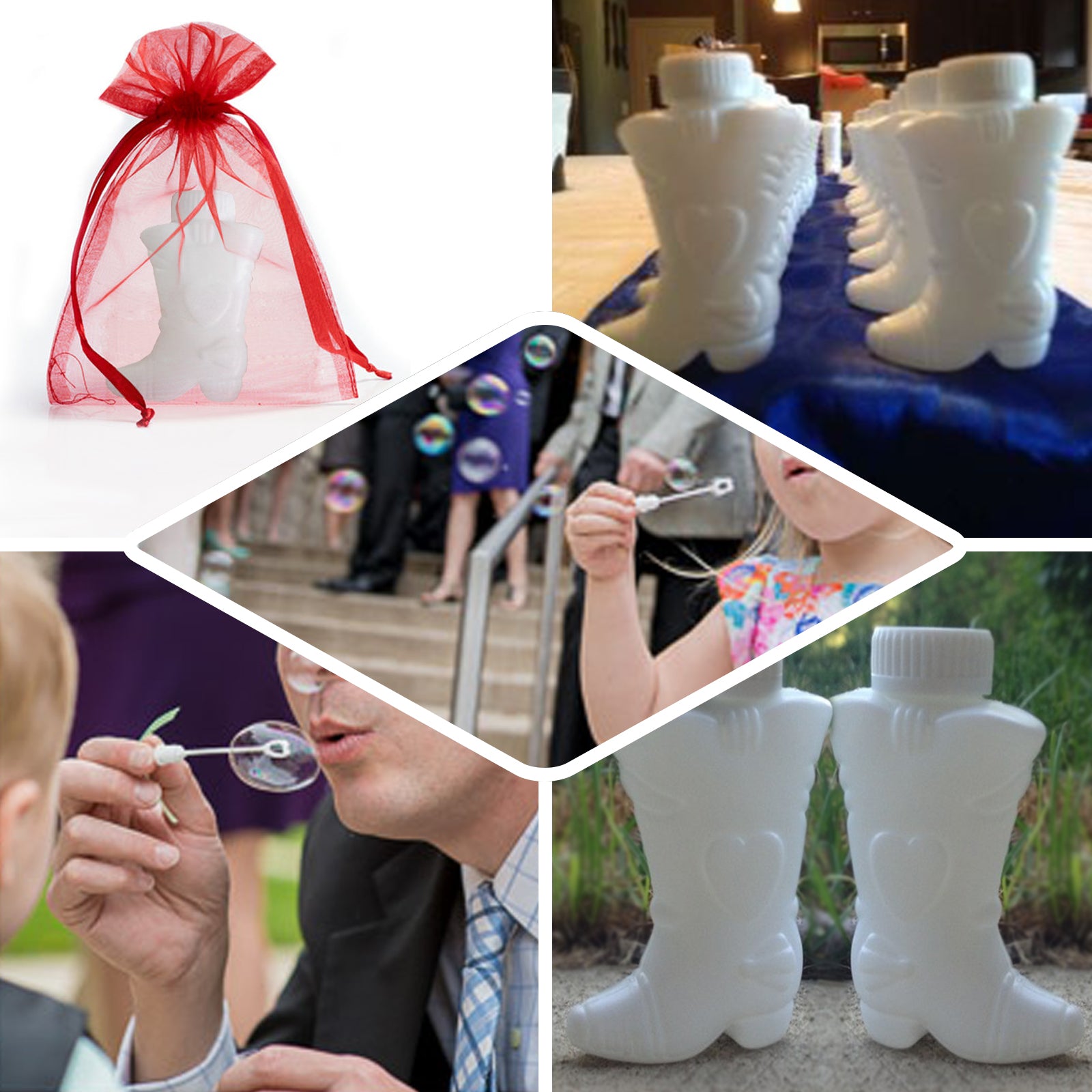 Efavormart Wholesale 24 pack White Cowboy Boot Bubbles Wedding Bridal Favor  for Wedding, Anniversary, Engagement, Bridal, Celebration, Valentine’s Day, Family Reunion, and Gift for Couple Boy Girl - image 4 of 11