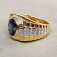 thumbnail image 5 of 2Ct Oval Cut Simulated Blue Sapphire & Diamond Engagement Men's Ring 14K Two Tone Gold Plated 925 Sterling Silver For Him, 5 of 5