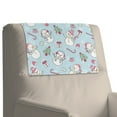 thumbnail image 4 of SCRAWLGOD Snowman Christmas Tree Cane Snowflake Blue 2 Piece Recliner Headrest Cover PU Leather Sofa Headrest Protector Non Slip Couch Head Rest Covers for Recline Chair,Living Room,17x27in, 4 of 7