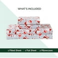 thumbnail image 3 of Elegant Comfort - 4 PIECE Holiday Christmas Flannel Cotton Sheet Set, Deep Pocket Fitted - Twin XL, Jolly Santa, 3 of 4