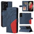 thumbnail image 1 of Case for Samsung Galaxy S21 Ultra 5G Leather Wallet Book Flip Folio Stand View Cover - Blue, 1 of 5