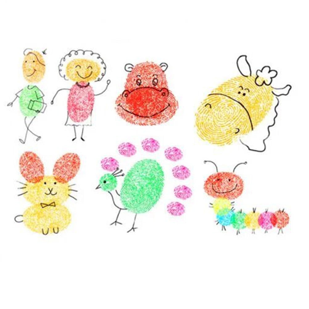 6 Colors Ink Pads- Stamp DIY Finger Color Painting Craft Cardmaking DIY Ink Pad Montessori Drawing Learning Education Toys