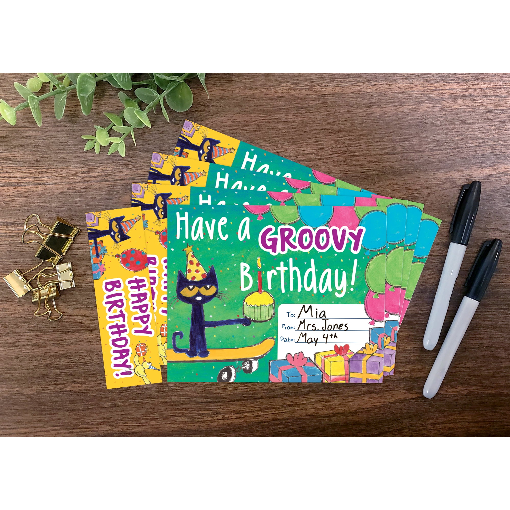 Edupress Pete the Cat Groovy Birthday Bookmark Awards, 30 Per Pack, 3 Packs