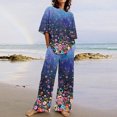 thumbnail image 2 of Hauts à Manches Courtes pour Femmes Costume d'Été Mode Short Imprimé Pantalons Colorés Costume Décontracté Deux Pièces Hauts à Manches Courtes pour Femmes Hauts d'Été pour Femmes avec Manches, 2 of 7