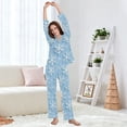 thumbnail image 5 of FORMRS Womens Pajama Set Long Sleeve Top and Pants with Pockets Soft Comfy Lounge Sleepwear, Sizes S-2XL, Blue Snowflake, 5 of 7