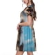 thumbnail image 2 of Balery Blue Sky Cute Wolf Vestidos sueltos de manga corta para mujer, vestidos de verano 2025, vestidos casuales de corte A con vuelo., 2 of 6