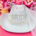 thumbnail image 2 of Chapeaux de Cowboy Style Western Blancs pour Femmes pour Mariage, Vacances, Mariée, 2 of 7