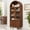 Walnut Withdoors, variant on Aisword 71" Tall Arched Bookcases, 5-Tier Modern Farmhouse Bookshelf with Adjustable Shelves & Sliding Doors, Wood Display Storage Cabinet for Living Room, Office, Walnut