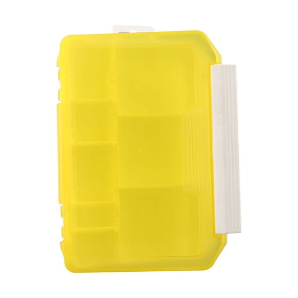 Boîte de Rangement en Plastique à Quatre Compartiments avec Séparateurs Amovibles type T Jaune