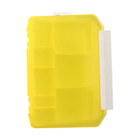 Four Grids Tackle Lure Box Plastic Storage Organizer Box with Removable Dividers T Type Yellow