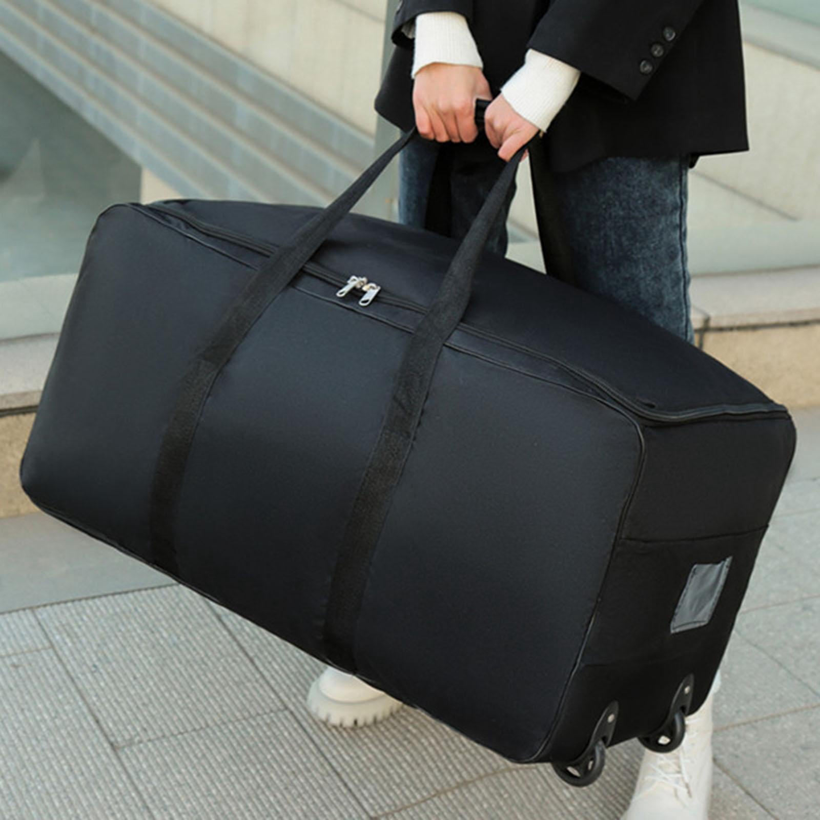 Rolling Duffle Bag with Wheel with Zipper Sturdy for Comforters Cloakroom Holiday