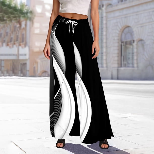 WILLBEST Pantalones Casuales elegantes para Mujer, Holgados y Rectos, para Uso Diario, con Cintura Elástica Cómoda para Primavera y Verano. Chica