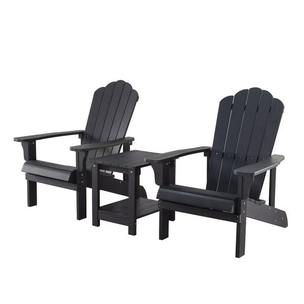 3 Piece Adirondack Bistro Set, Campfire Chairs Set, Plastic Wood
