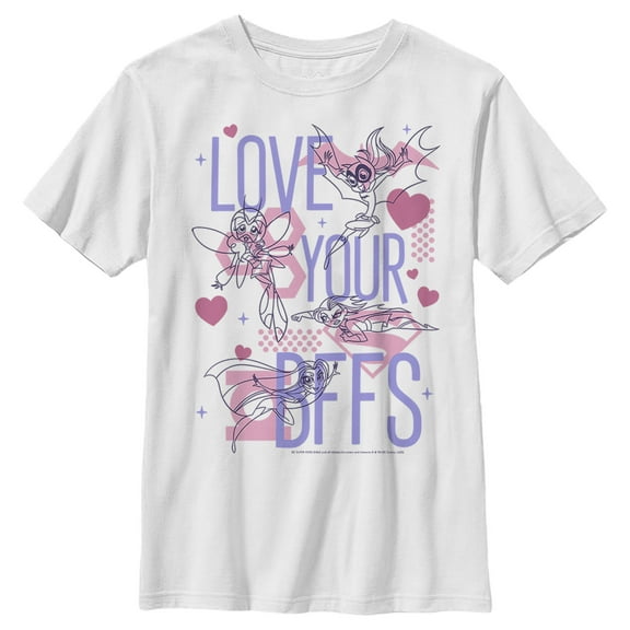 Boy's Batman Valentine's Day Love your BFFS  Graphic Tee White X Large