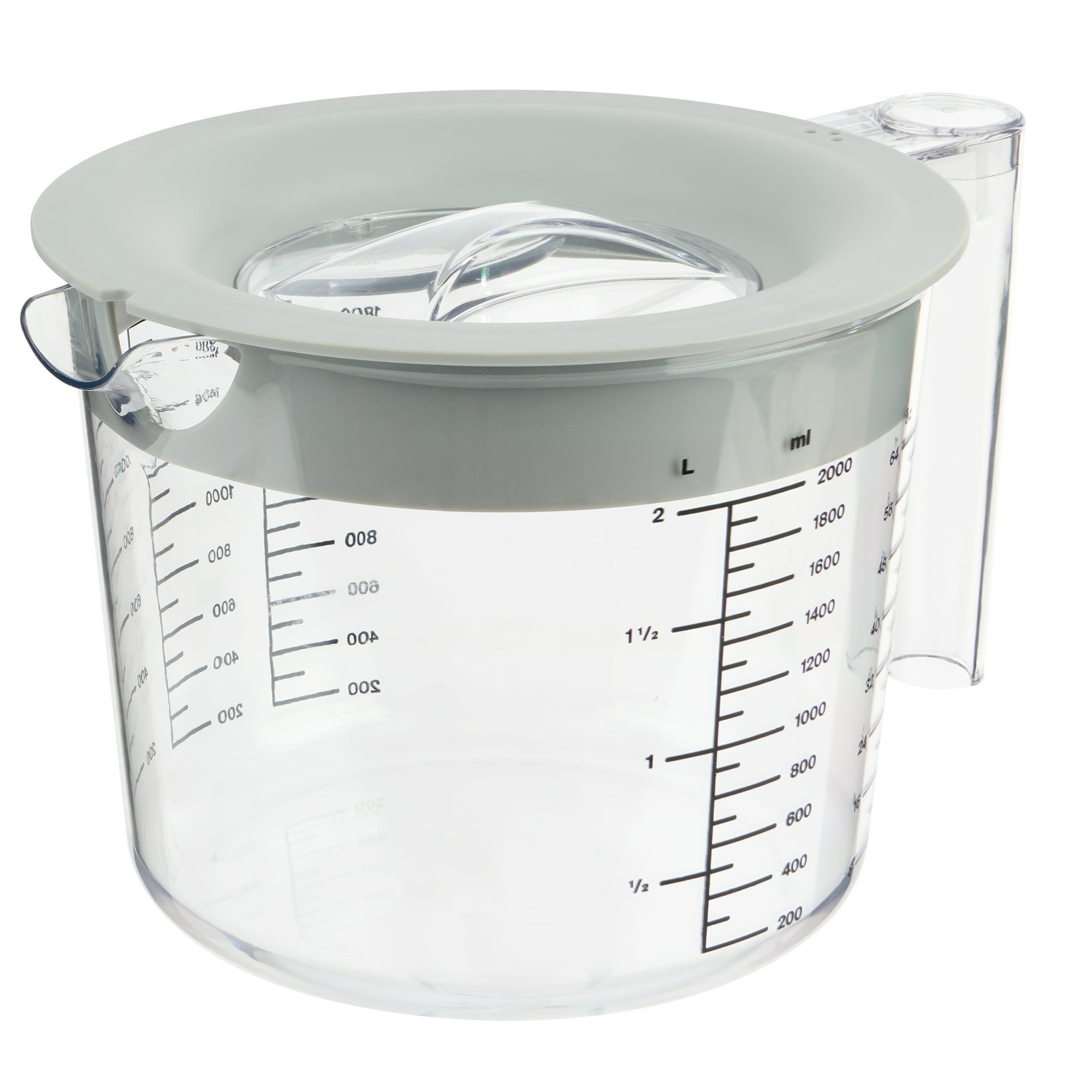 Bol à Mélanger 2,5 L Avec Couvercle Et Échelle – Plastique Transparent – Pratique Cuisine & Pâtisserie