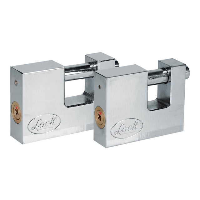Candado Cortina Antipalanca Lock Cromo 80mm Seguridad 2 Pzas J2CC
