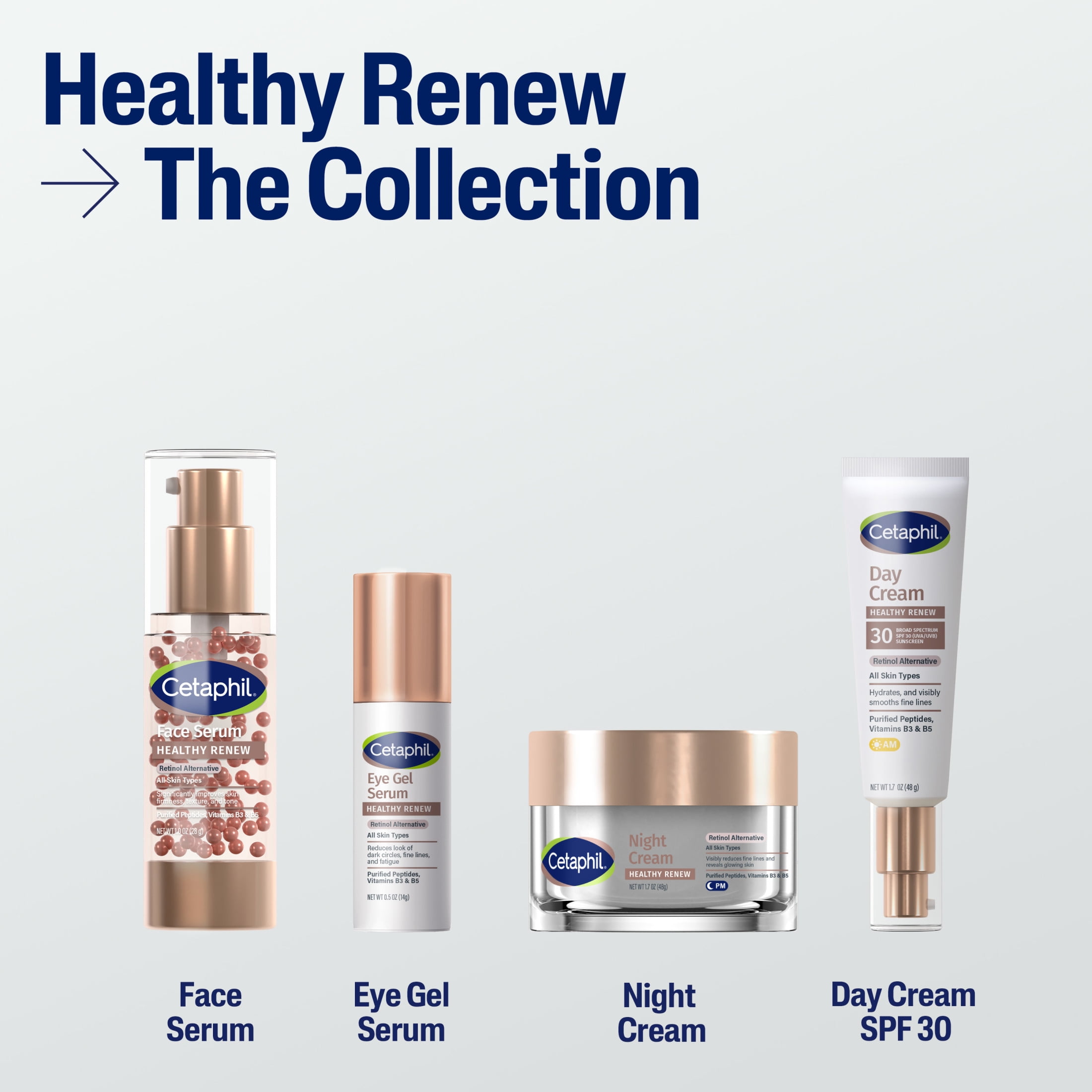 Cetaphil Purified Peptides Healthy Renew Hydrating Face Serum, 1 oz