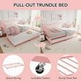 thumbnail image 2 of Metal Daybed with Trundle Bed, Twin Size Day Bed with Premium Metal Frame and Steel Slat Support, Daybed and Roll Out Trundle, Metal Sofa Day Bed for Living Room, 2 of 4