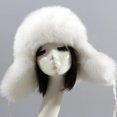 thumbnail image 3 of Delayuji Winter Hats for Women Faux Snow Trapper Hat with Ear for Skiing Head Circumference Snow Hats for Women One Size White, 3 of 4